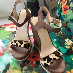 Jessica Simpson Leather Wedges